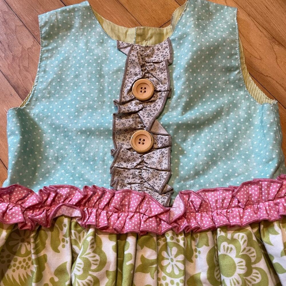 Persnickety Pastel Damask Cotton Dress - Picture 3 of 5